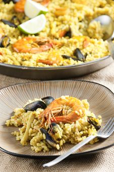 Paella With Seafood Stock Image Paella With Seafood Stock Image