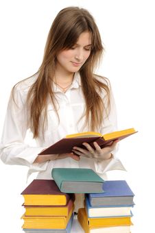 Student Girl With Books Royalty Free Stock Images
