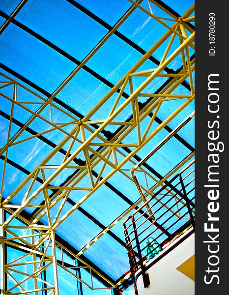 Metal construction of the glass roof