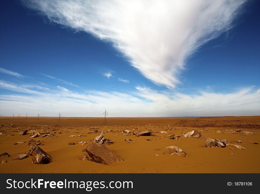 Desert landscape in Libya