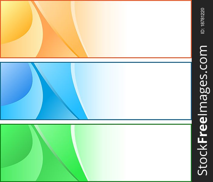 Set of a three color horizontal banners