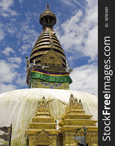 Swayambhunath is an ancient religious complex atop a hill in the Kathmandu Valley, Nepal. It is also known as the Monkey Temple. Swayambhunath is an ancient religious complex atop a hill in the Kathmandu Valley, Nepal. It is also known as the Monkey Temple