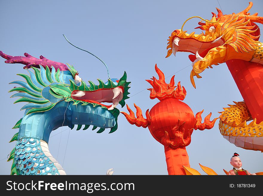 Chinese lanterns in dragon style
