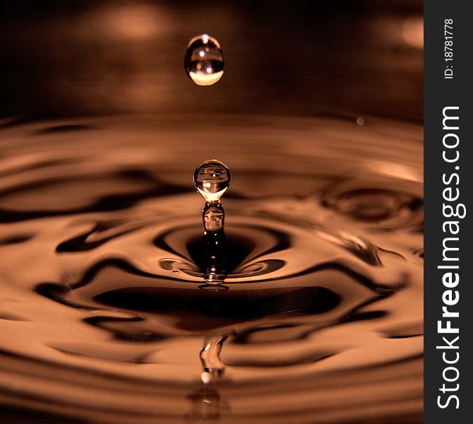 Water droplet creating a ripple