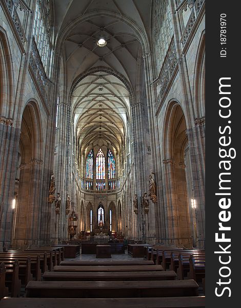 Indoor shot of St. Vitius cathedral in Praha. Indoor shot of St. Vitius cathedral in Praha