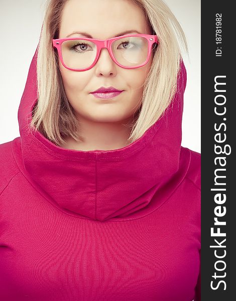 Beautiful Girl With Pink Glasses