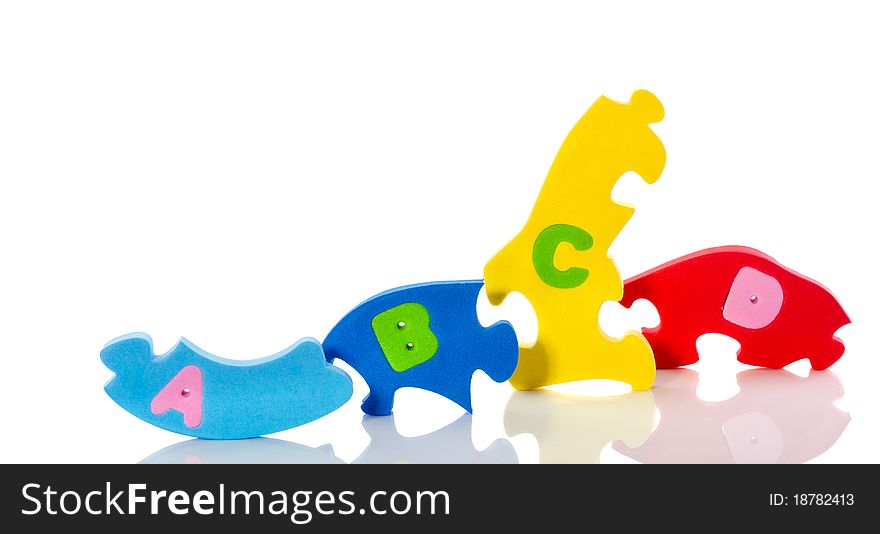 Colorful alphabetic puzzle lettres