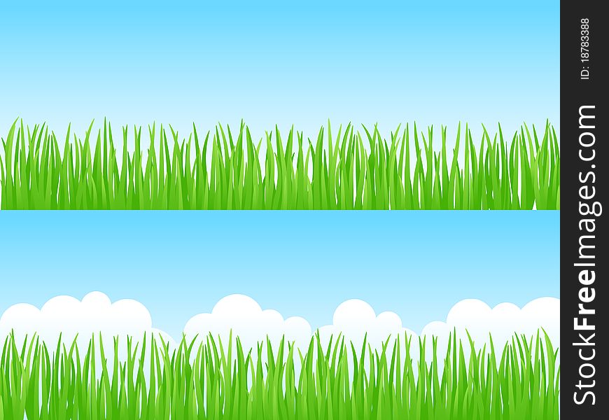 Two natural background with green grass.