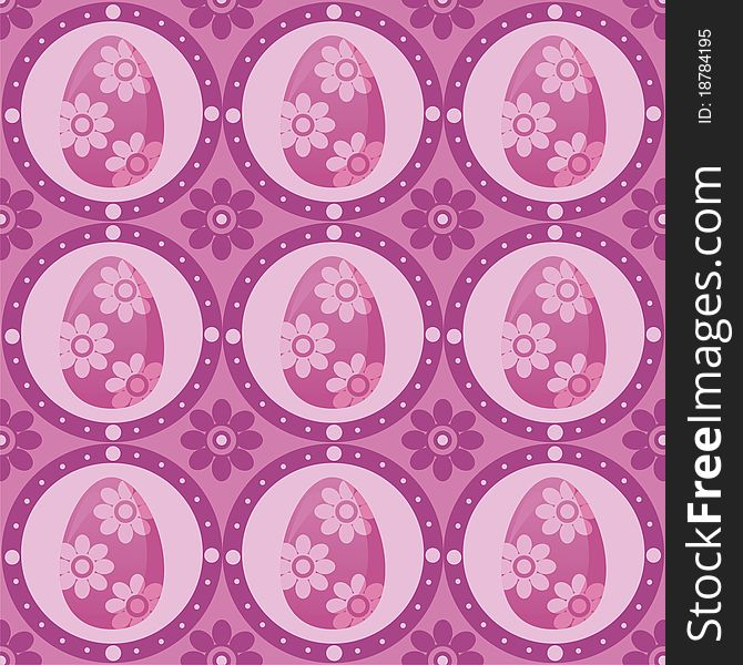 Cute easter pattern with decorated eggs