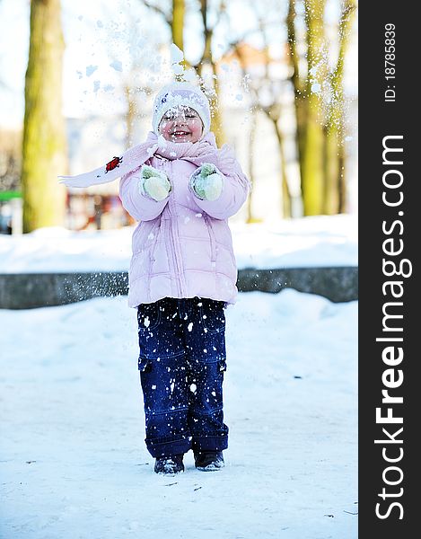 Girl playing in park