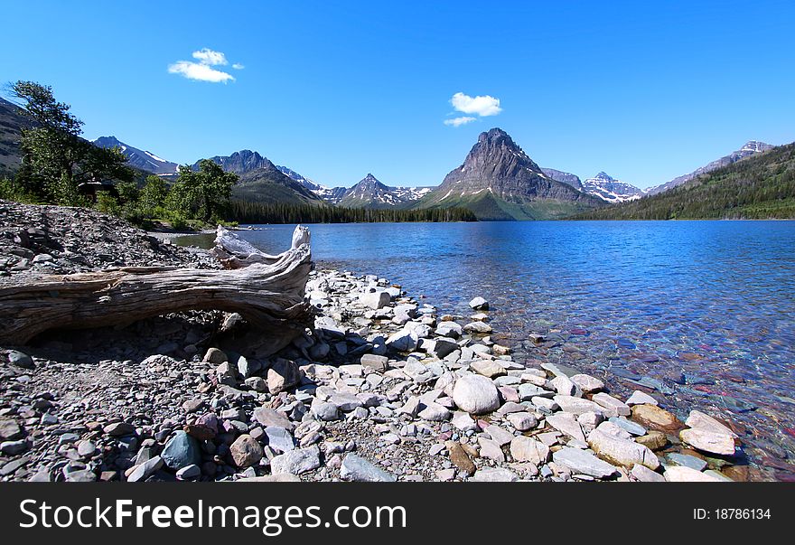 Two medicines lake scenic area in Glacier national park