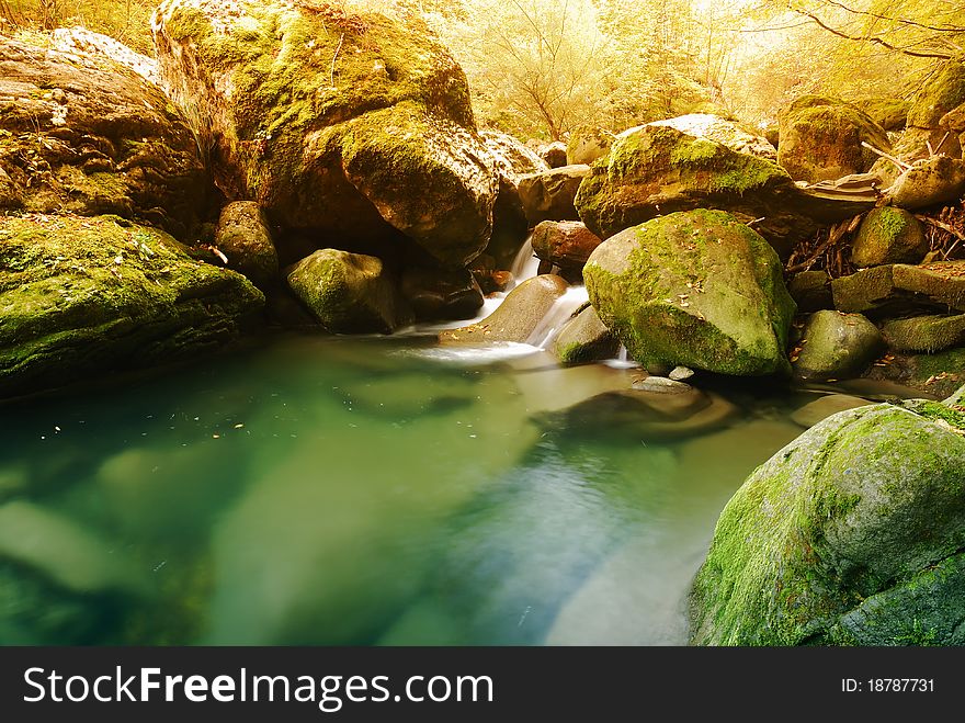 Small lake between the rocks