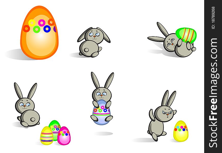 Easter Bunnies Isolated