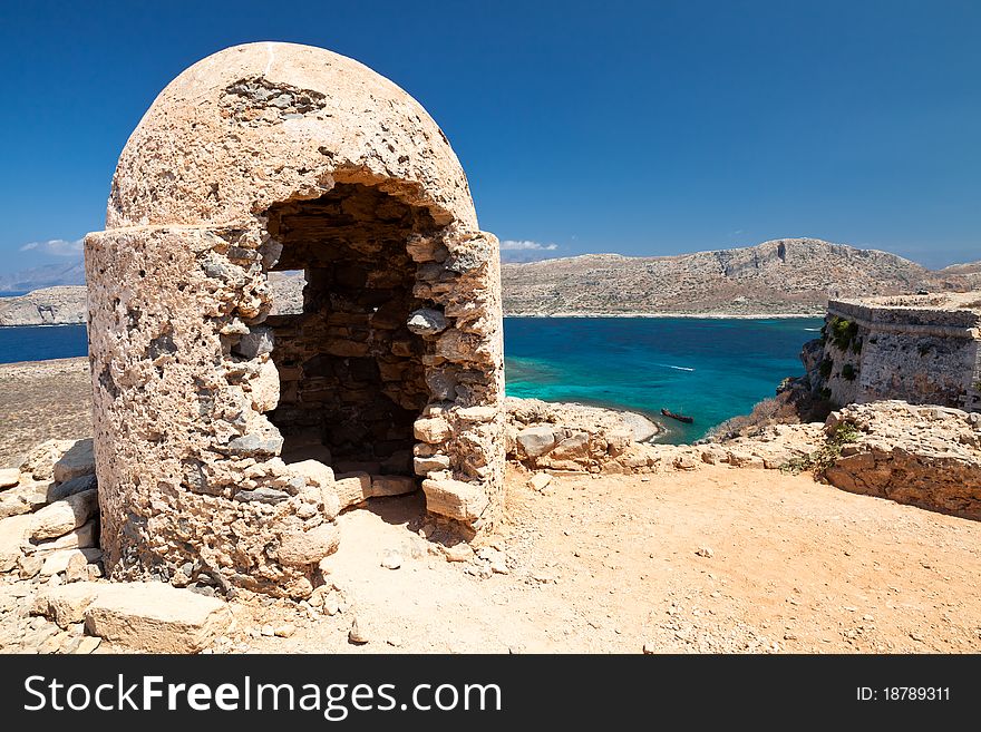 Fort Gramvousa on the Gramvousa Island (Crete, Greece)