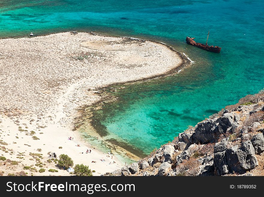 Shipwreck near Gramvousa Island (Crete, Greece)