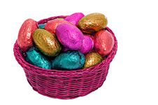 Shiny Easter Egg Pink Basket Royalty Free Stock Images Shiny Easter Egg Pink Basket Royalty Free Stock Images