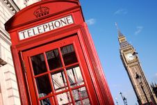 Big Ben And Red Phone Booth Stock Photography Big Ben And Red Phone Booth Stock Photography
