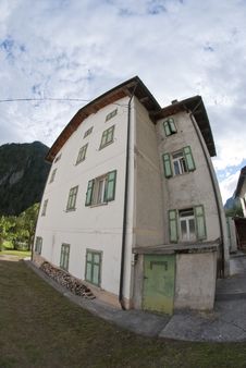 Typical Dolomites House, Italy Royalty Free Stock Photography