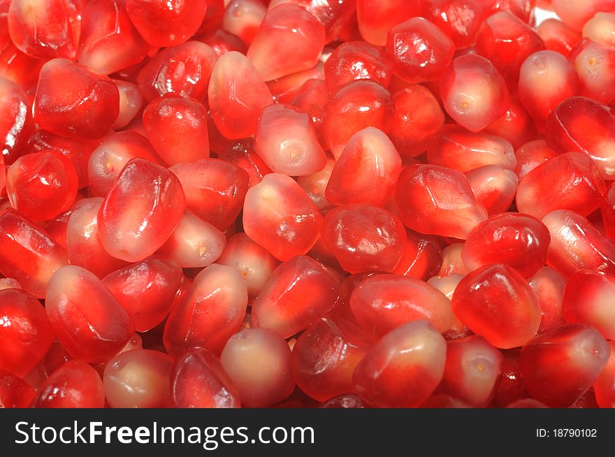 Background from pomegranate seeds, micro shot