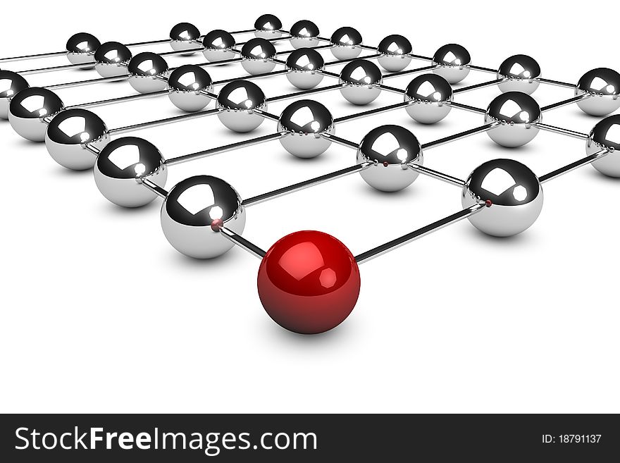 3d rendered network concept on white background