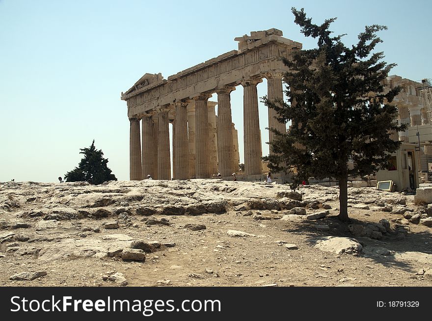 View of Parthenon in Acropolis, Athens.