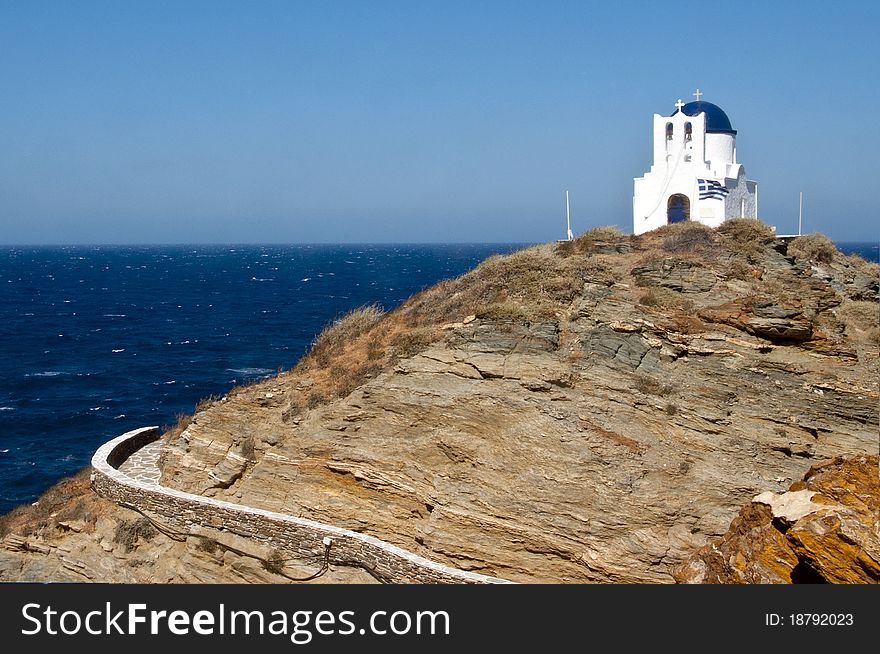 A chapel on the sea in the island of Sifnos, Greece. A chapel on the sea in the island of Sifnos, Greece.