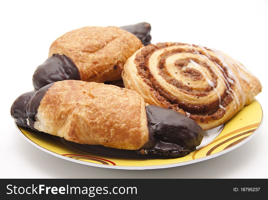 Pastry with chocolate and nut. Pastry with chocolate and nut