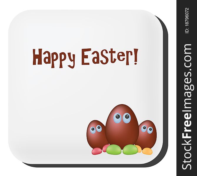 Easter card with chocolate eggs