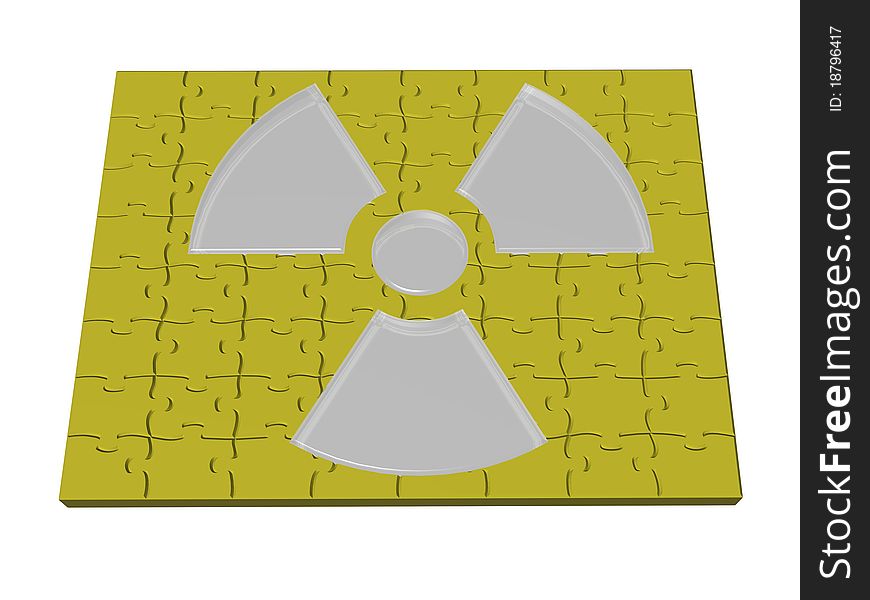 Abstract illustration on nuclear power - 3D