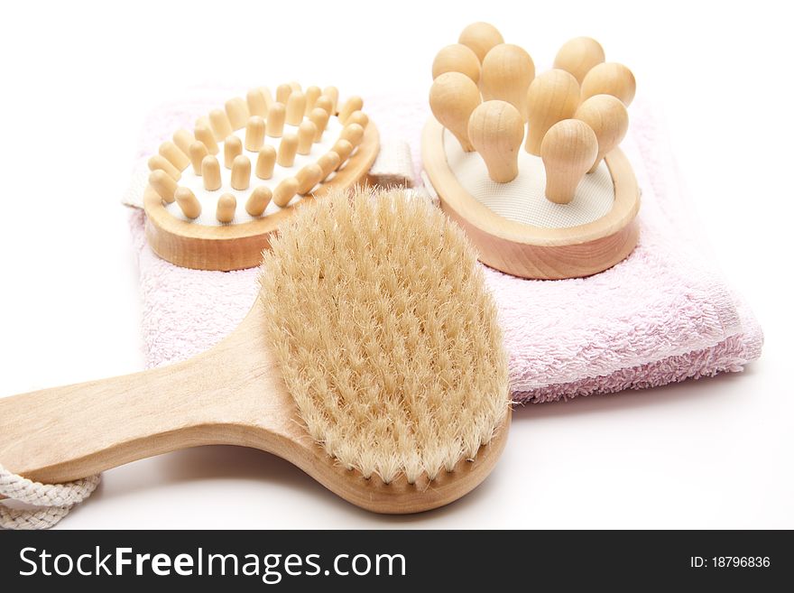 Massage brush and towel for the health
