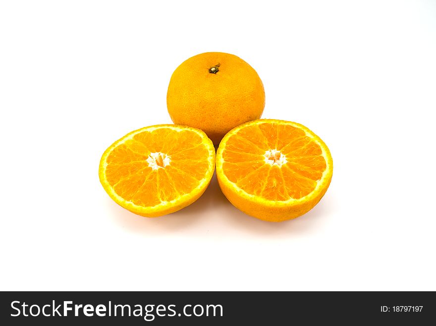 Slice of orange. isolated on white background