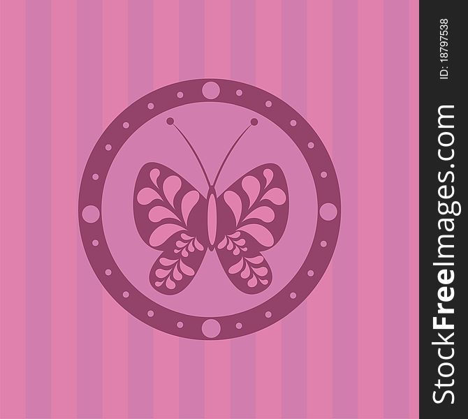 Cute purple background with decorated butterfly. Cute purple background with decorated butterfly