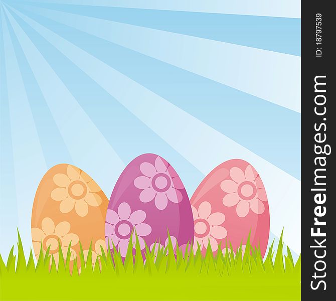 Colorful easter background with eggs