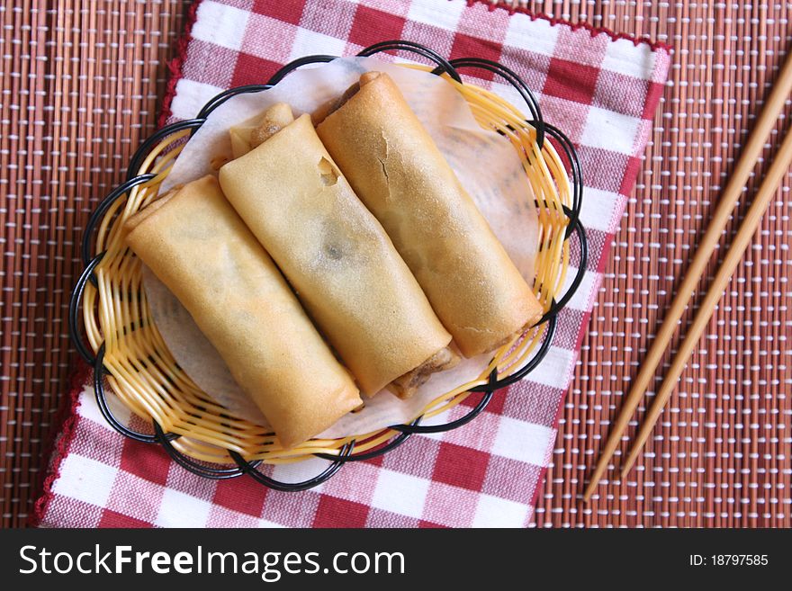 Egg rolls and the chopsticks