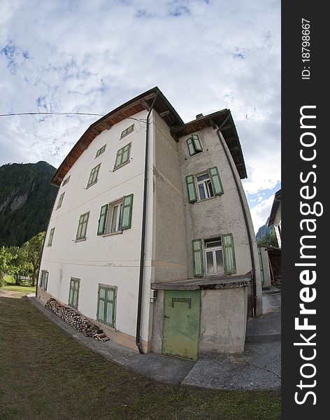 Typical House in the heart of Dolomites Mountains, Italy. Typical House in the heart of Dolomites Mountains, Italy