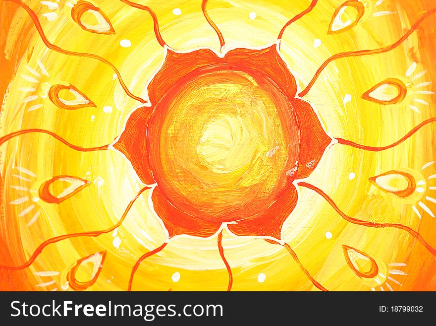 Closeup of bright orange pained picture texture background