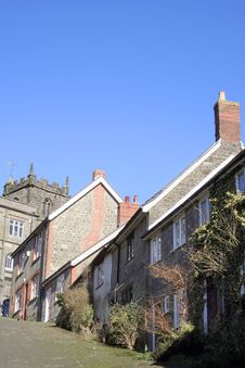 Steep Hill And Sky In English Town Royalty Free Stock Image