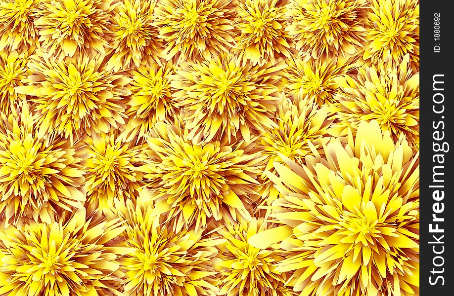 Yellow abstract flowers background - seasonal. Yellow abstract flowers background - seasonal