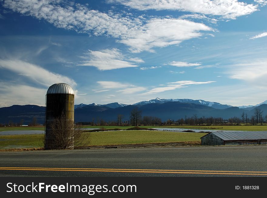 Grain Silo By The Road