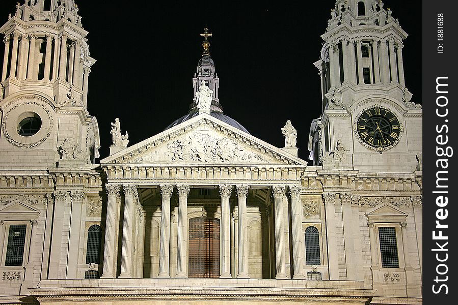 Fragment of St.Paul Cathedral at Night. Fragment of St.Paul Cathedral at Night