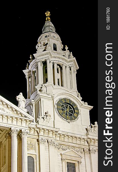 Fragment of St.Paul Cathedral at Night. Fragment of St.Paul Cathedral at Night