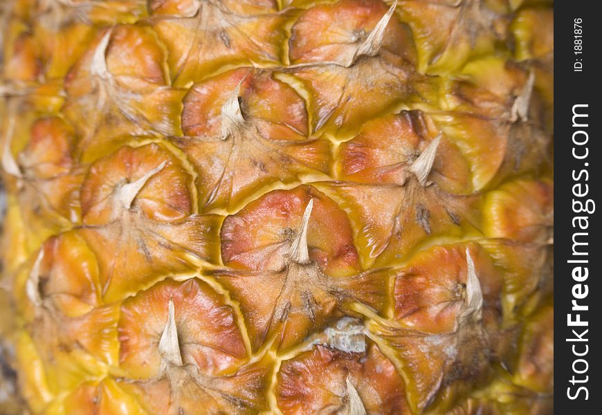 Close-up of a pineapple/ananas yellow. Close-up of a pineapple/ananas yellow