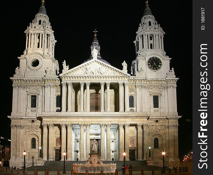 View of St.Paul Cathedral at Night. View of St.Paul Cathedral at Night