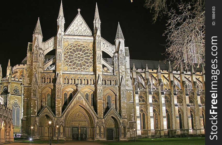 Fragment of St.Margaret Church at Night. Fragment of St.Margaret Church at Night