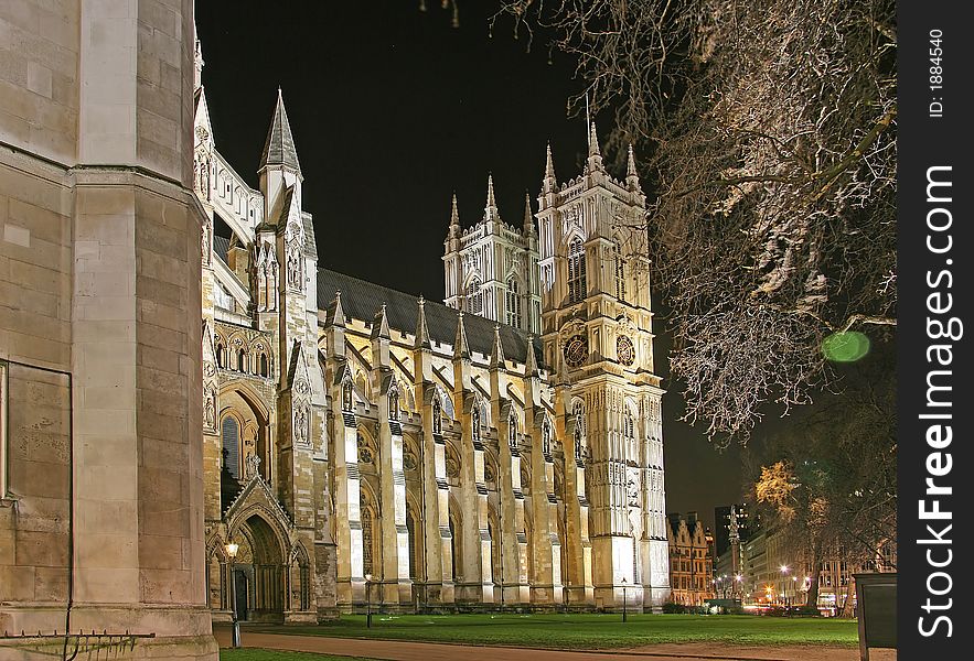 Fragment of St.Margaret Church at Night. Fragment of St.Margaret Church at Night