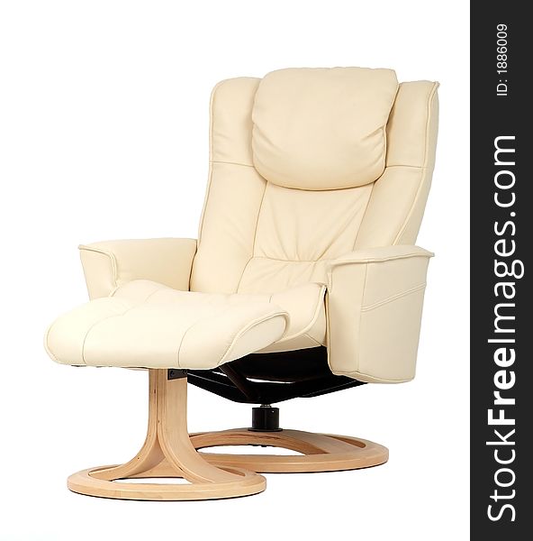 Off-white recliner with footstool