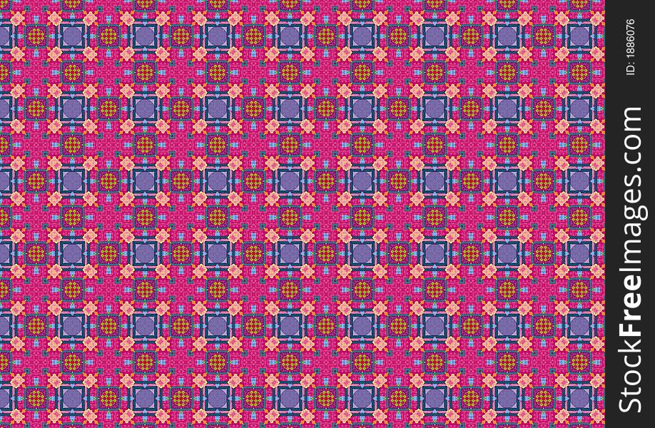 Ugly Vintage Blue Pink Squares