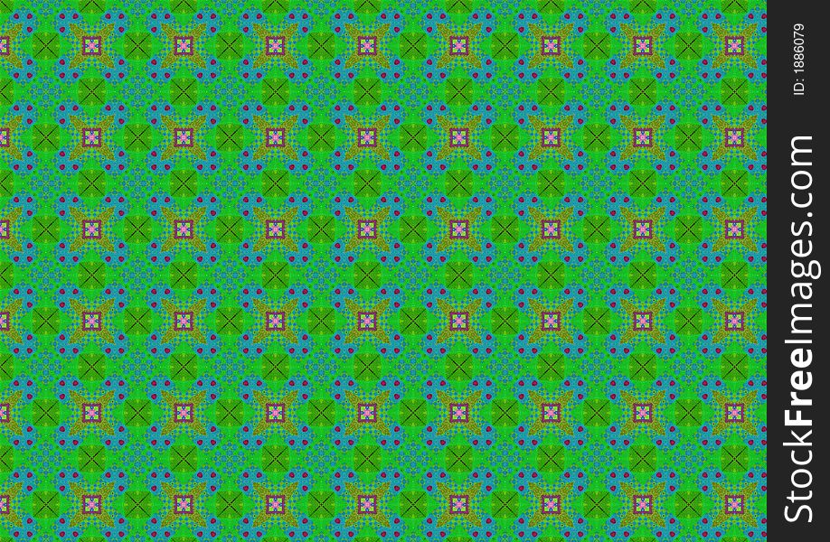 Green Blue X Diamonds Pattern