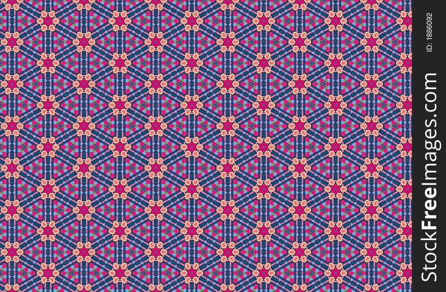 Ugly Blue Retro Floral Pattern