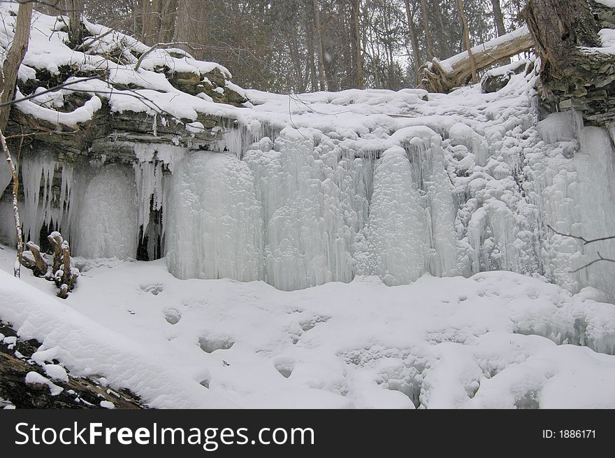 Frozen waterfall outside Georgetown Ontario. Frozen waterfall outside Georgetown Ontario